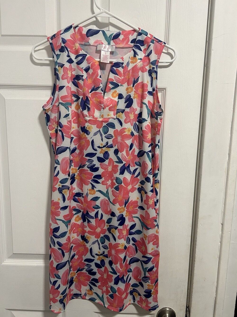 Stella Parker Dress Women's Small Floral Sleeveless Summer V Neck Casual Sundres